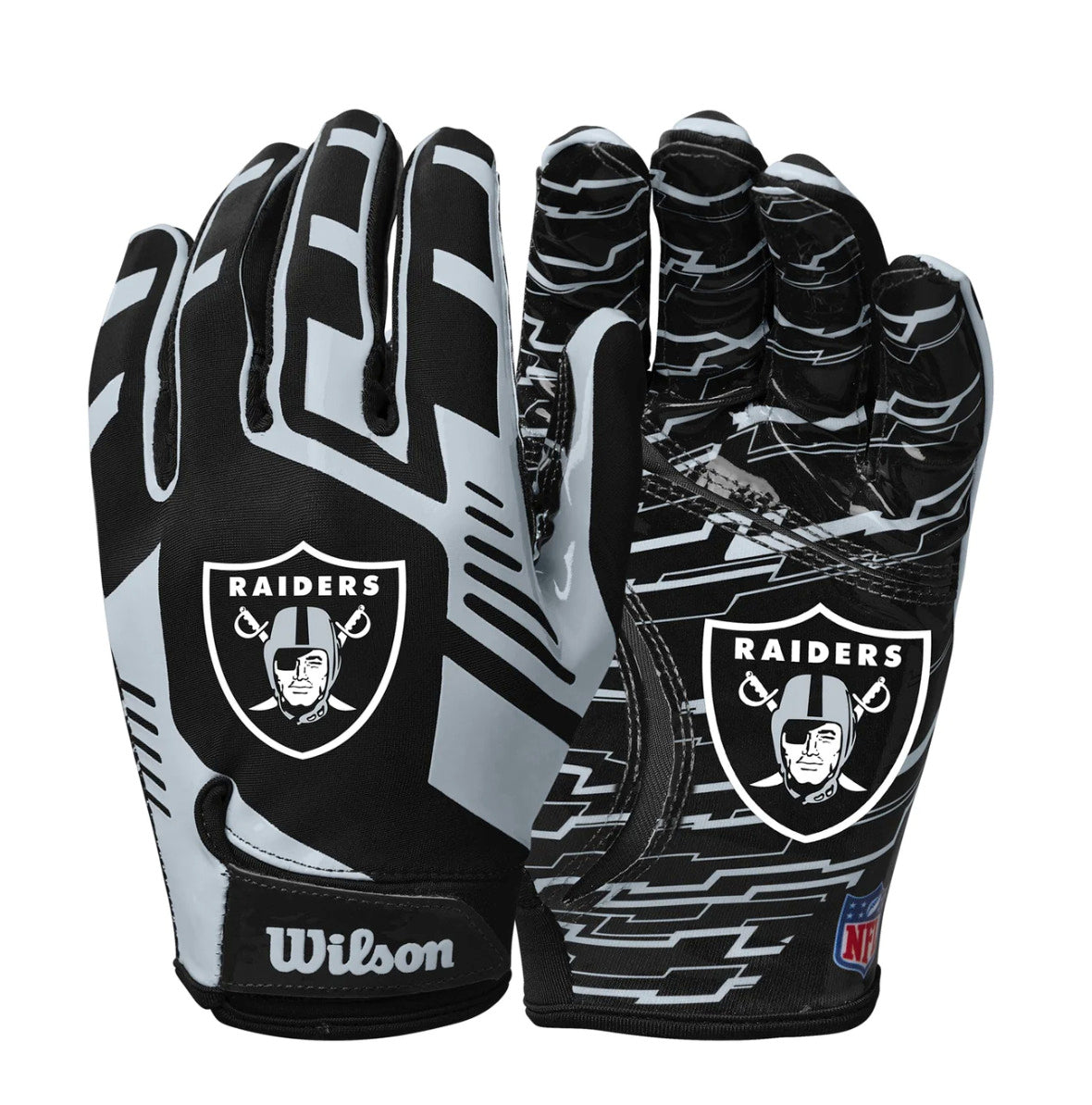NFL STRETCH FIT YOUTH RECEIVERS GLOVES LAS VEGAS RAIDERS Impact