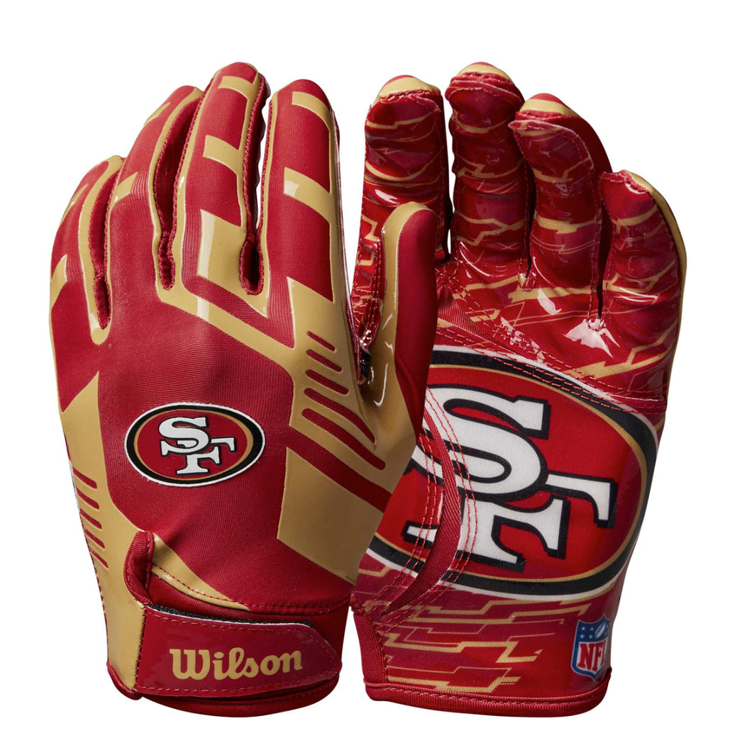NFL Stretch Fit Youth Receiver Gloves - San Francisco 49ers