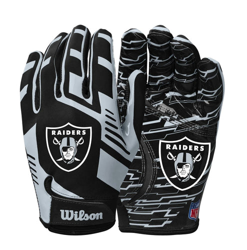 NFL Stretch Fit Youth Receiver Gloves - Las Vegas Raiders